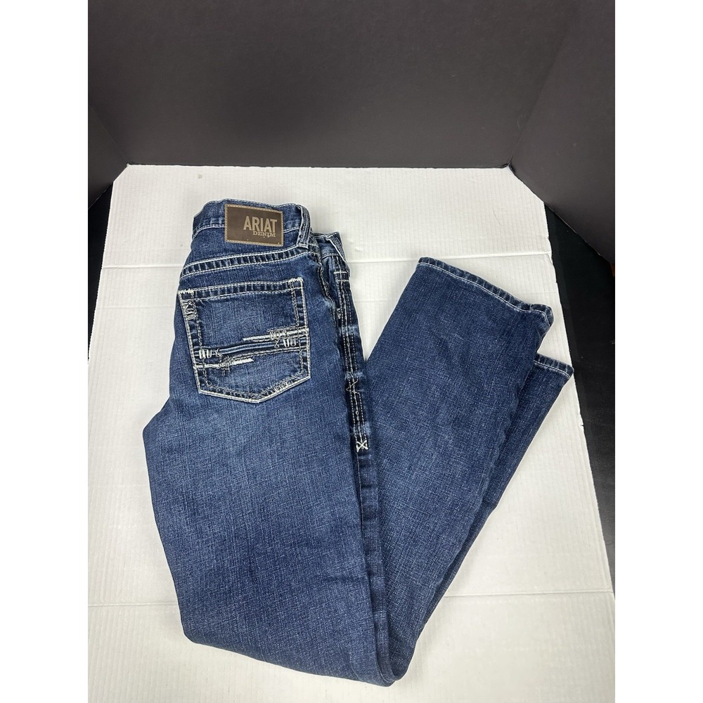 Ariat Jeans Mens 32x34 Blue M4 Relaxed Boot Cut Western Cowboy Heavy Stitching